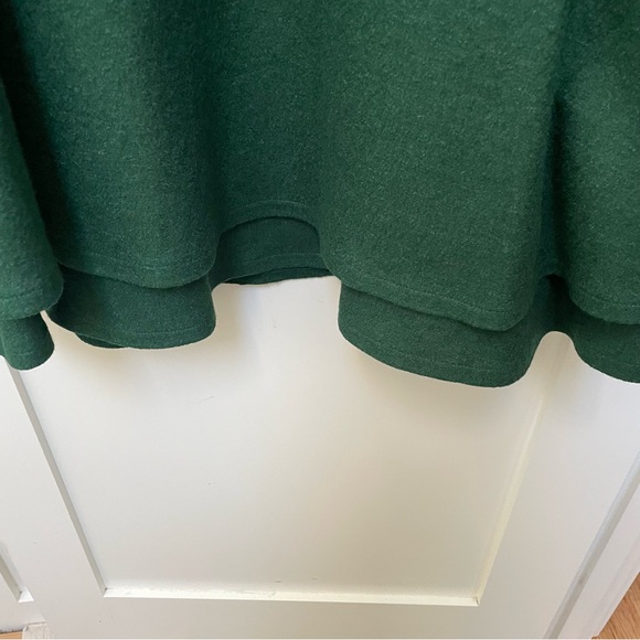 Xiaolizi Handmade Green Wool Tunic Cape Dress Loose Lined Pockets #2065 Size XL - Picture 4 of 13